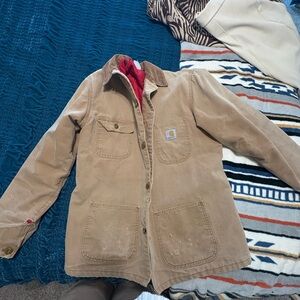 Carhartt Brown Jacket with Red Interior